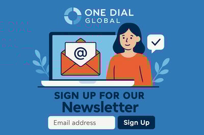 Newsletter signup illustration for One Dial Global